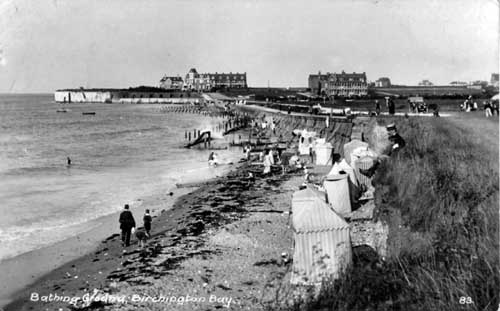 Huts on Beach and 'Cliffs' 1920's