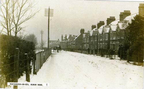 Albion Road in snow c1910