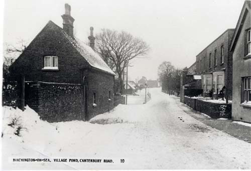 In the snow with Pond Cottage, c1911