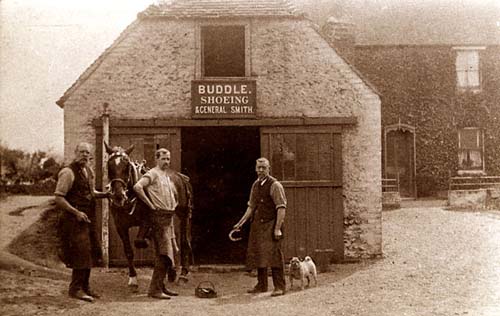 Buddles Blacksmiths opposite All Saints Church : 1890s